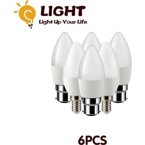 LED Candle Bulb C37 5W E14/B22 220V-240V 6000K 6pcs/lot For Home Decoration Led Lamp Home Decoration