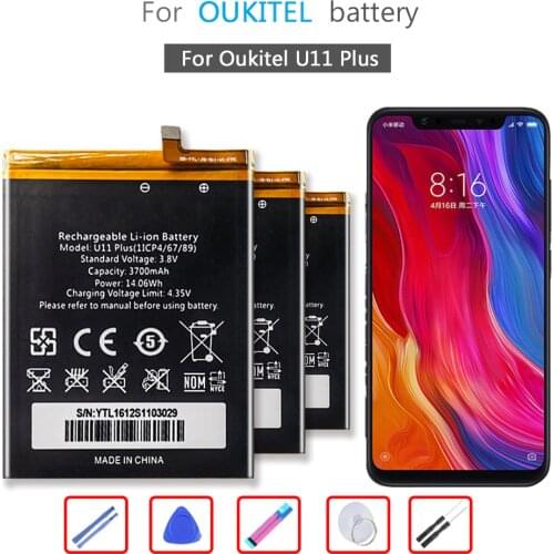 Battery 3700mAh For Oukitel U11 Plus U11plus Mobile Phone Li-ion Bateria