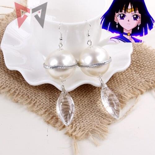 Athemis Anime Sailor Moon Sailor Saturn Cosplay badge cosplay earrings
