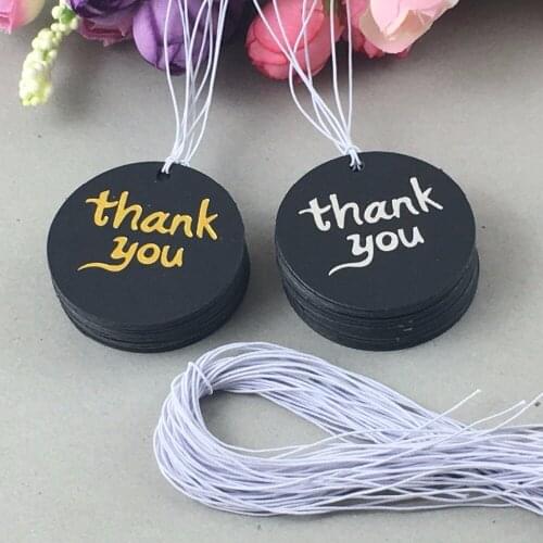 200pcs 4cm Kraft Paper "thank you" Gift Tag Wedding Party Accessories DIY Wedding Vintage Wedding Decoration with 200pcs string