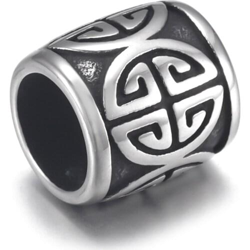 Stainless Steel Barrel Bead Polished 8mm Large Hole Metal Beads Bracelet Charms for DIY Jewelry Making Accessories