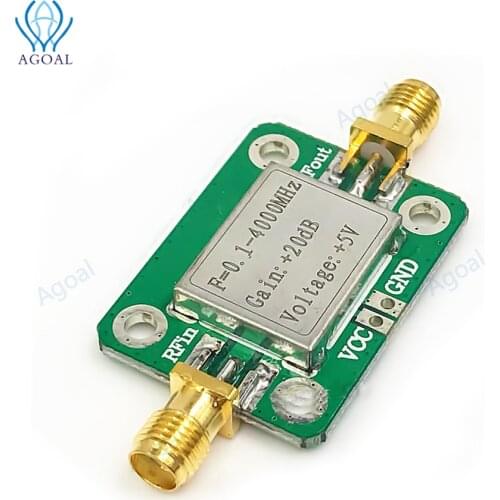 Frequency Counter 0.1-4000MHz 20dB Broadband Amplifier Low Noise with Microwave RF Module AMP LNA