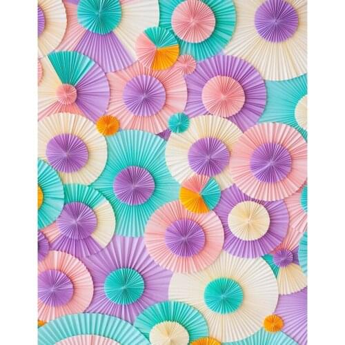 Colored Paper Flowers Backdrop Customize Vinyl Photography Backdrop Computer Printing Birthday Party for Photo Studio Background