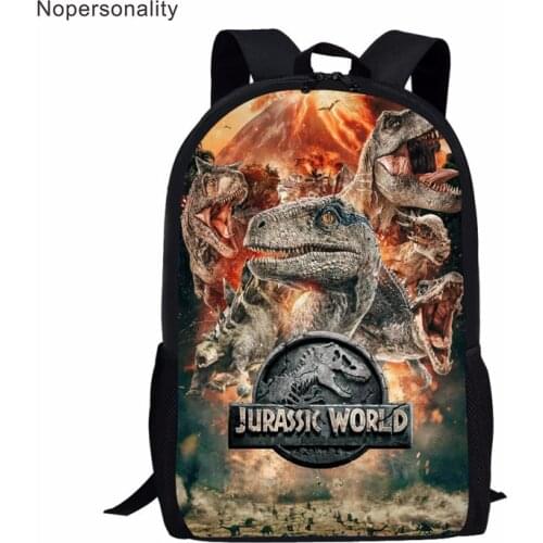 Nopersonality Teenager Jurassic World Animal Printing Children School Bags Dinosaur Boys Back Bag for Kid Schoolbags Mochila