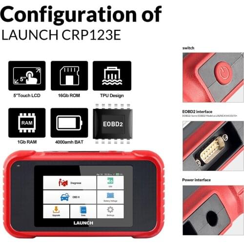 Launch X431 CRP123E OBD2 Scanner Auto Code Reader OBD Diagnostic Tool Car ABS SRS Engine AT Automotive Tool crp123 Free update