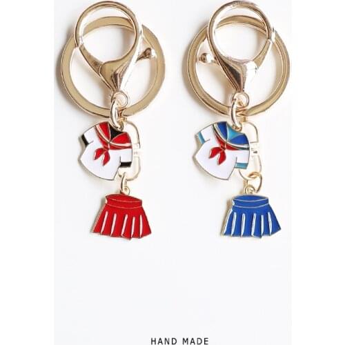 Friends Gadgets For Men Personalized Gift Car Keychain Llaveros Originales Cute Couple Sailor Suit Keychain Keyring Wholesale