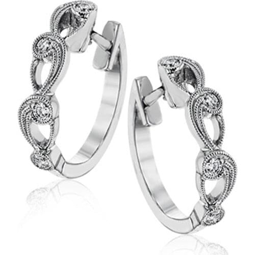 KOFSAC 2020 Hot Sale Exquisite 925 Sterling Silver Hoop Earrings Elegant Gold Hollow Flower Zircon Earring Women Engagement Gift