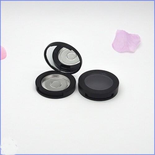 Cosmetic Container Empty Blusher Case with Mirror Black Cosmetic Powder Compact DIY Lipstick Packing Box Dia 40mm 30 pcs