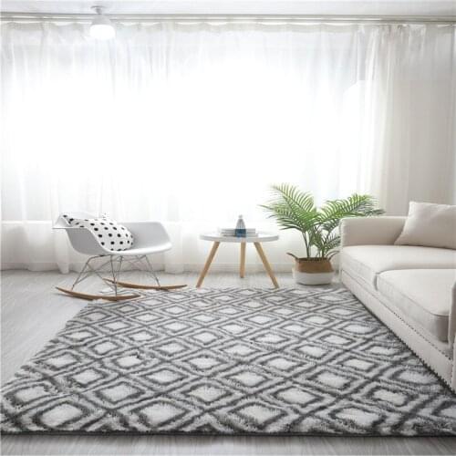 Nordic ins tie-dyed carpet living room coffee table rug long-haired bedroom bay window floor mat thickened balcony carpet