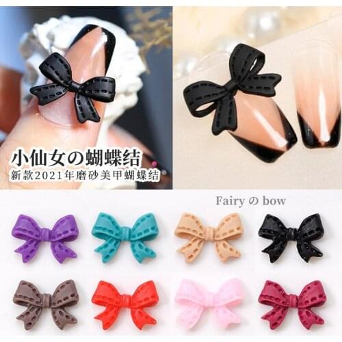 Butterfly Jewelry Three-Dimensional Red Black White Japanese Net New Simple Metal Nail Decoration Bow