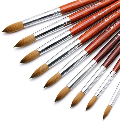 Round Sharp Nail Tool Metal Handle 8#10#12#14#16#18#20#22#24# Professional Painting Nail Acrylic Brush 1pcs