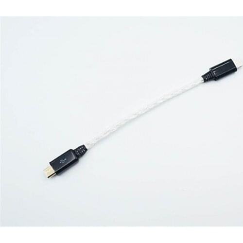 Micro USB to L 8 Cores OCC Silver-plated Decoding Cable for Hugo/Mojo/PHA DAC