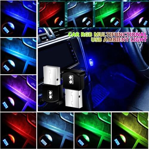 RGB USB LED Car Light Auto Interior Atmosphere Light Mini Decorative Lamp Emergency Lighting PC Auto Colorful Light