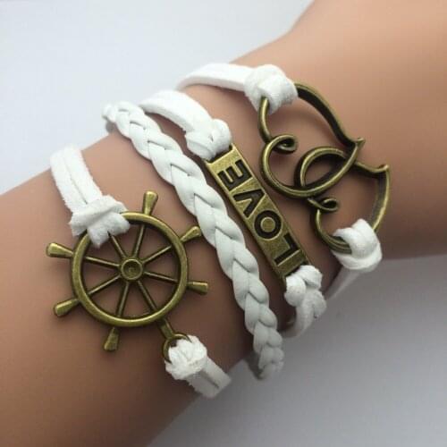 Fashion Jewelry 2018 Double Wax CordsMultilayer Rope Bracelets Charm Infinite Bracelets Gift Ab014