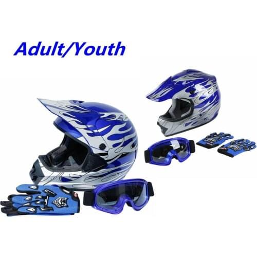 TCMT Motorcycle DOT Adult Youth Dirt Bike ATV Motocross Helmet w/ Gloves Goggles S-XL