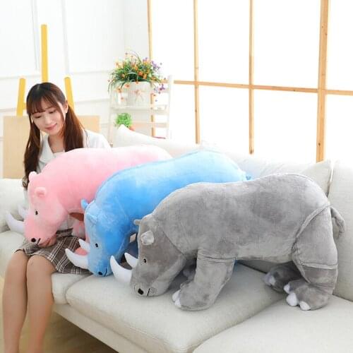 New 1pcs 40cm/60cm/80cm Cute Huggable plush toy Super Soft rhinoceros animal doll children sleeping comfort toy birthday gift