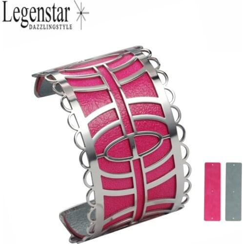 Legenstar Open Cuff Bangle & Bracelet Stainless Steel 40 mm Wide Reversible DIY Leather Bijoux Manchette Femme Pulseira Jewelry