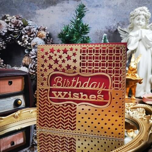 Panalisacraft Big Birthday lace background Metal Cutting Dies Craft Dies Scrapbook Card Making Album Embossing Stencil Die cut