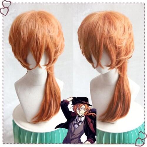 Anime Bungo Stray Dogs Chuya Nakahara Chuuya Wigs Heat Resistant Synthetic Hair Halloween Party Cosplay Costume Wig Free Ship
