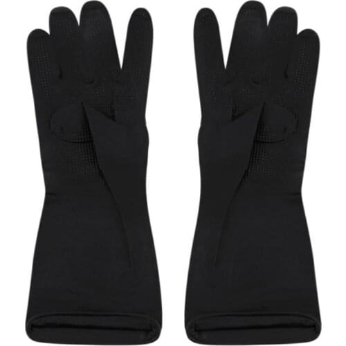 2pcs Hair Gloves Hair Shampoo Hair Coloring Antiskid Gloves Black Latex with Particles Gloves Repeated Use of Gloves Salon Tools