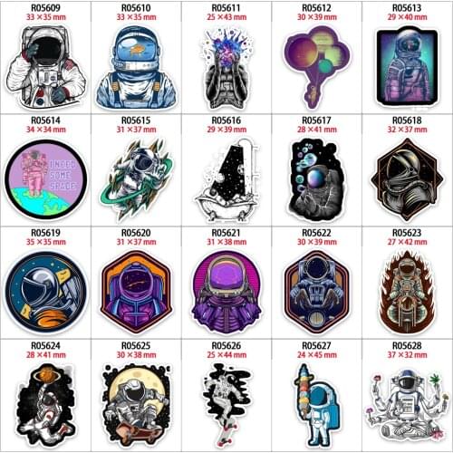 Space Astronaut Theme Pattern Printed Flat Back Planar Resins for DIY Decoration Crafts Accessories R0560 R0561 R0562