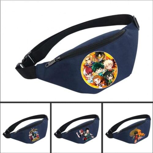 Unisex Fanny Pack women Belt Waterproof Chest Handbag Waist Bag Ladies Waist Pack Belly Bags For My Hero Academia