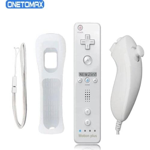 Wii Remote Controller Motion Plus with Silicone Case Replacement for Nintendo Nunchuk for Nintendo Wii and Wii U