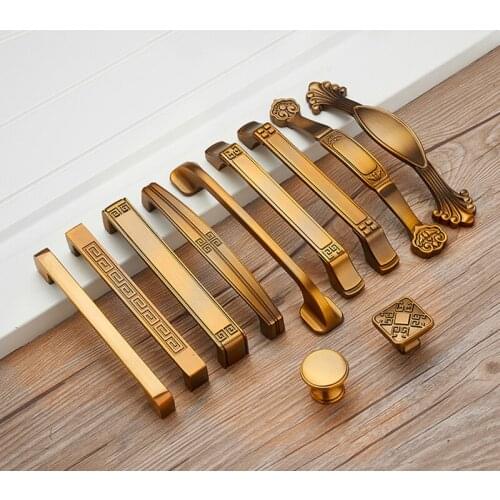 Retro Cabinet Handles Zinc Alloy Kitchen Cabinet Cupboard Door Handle Antique Dresser Furniture Pulls Knobs Hardware Accessories