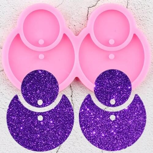 S/M/L Super Glossy Circle Earring Mold Resin Round Silicone Molds Fashion Jewelry DIY Epoxy Keychain Pendant Necklace Mould