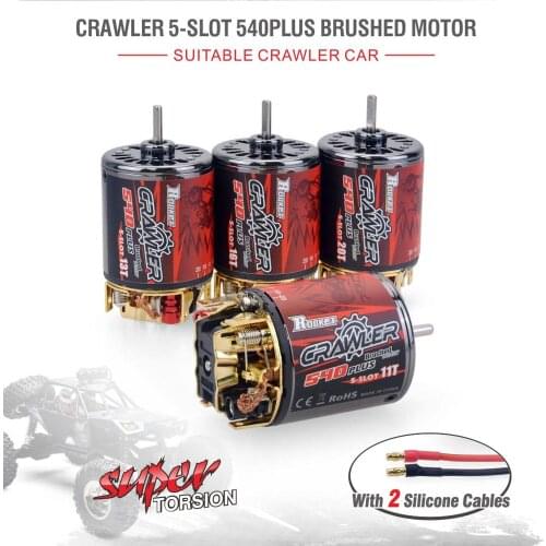 Rocket 540Plus Brushed Motor 13T 16T 20T 25T 5-Slot W/80A ESC for Axial WLTOYS 1/10 RC Clawler Car