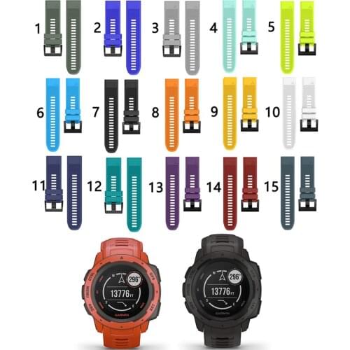 22mm Silicone Quick Release Easy Fit Band Strap for Garmin Instinct