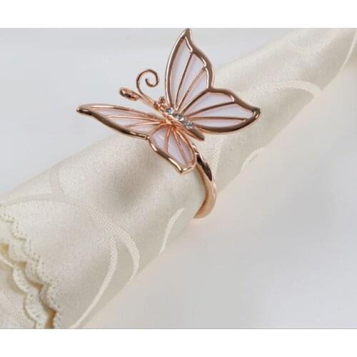 Marious 12pcs/set alloy butter Design Napkin Rings for Wedding Receptions Gifts Holiday Banquet Dinner Christmas Table Decoratio