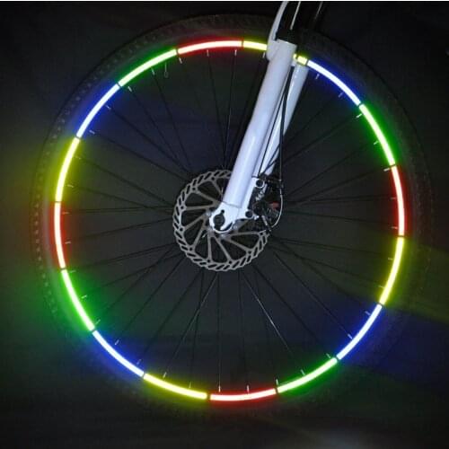 8pcs/pack Reflective Stickers Motorcycle Bicycle Reflector Bike Cycling Security Wheel Rim Decal Tape Safer Cycling Accessories