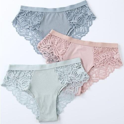 Women Panties Low-Rise Sexy Cotton Panty Briefs Lace Intimates Underwear Lingerie Briefs Female Ladies Floral Pantys Underpants