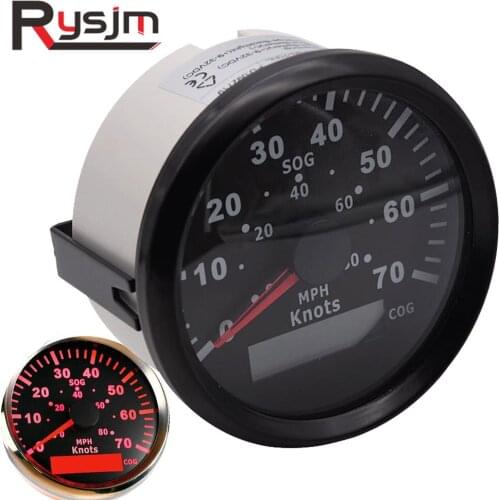 85mm GPS Speedometer Gauge 70Knots 80MPH Waterproof Motocycle Boat Car Speed meter Odometers red Backlight 12V 24V for Audi BMW
