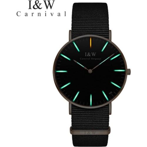 Vogue Fashion Luminous Numbers Lovers Casual Watches Breathable Canvas Strap Wrist watch Japan Quartz 2-Hand Analog Watch 3ATM