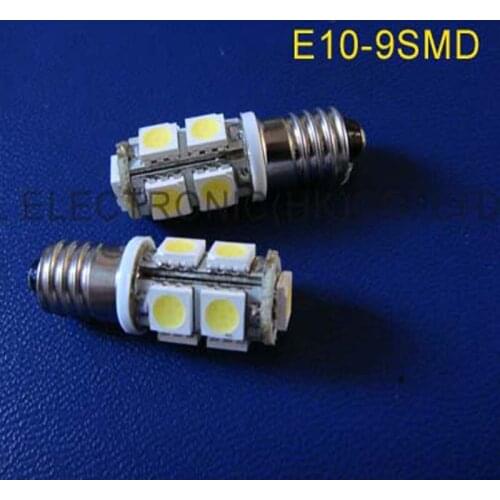High quality DC12V 5050 E10 led warning lights,12v led E10 lamps,12V led E10 car bulbs free shipping 100pcs/lot