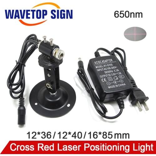 WaveTopSign 650nm Red Cross Line Laser 12*36mm 12*40mm 16*85mm DC5V Cross Laser Light Infrared Positioning Lights