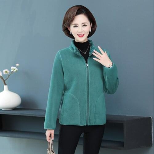 Winter Warm Coats Womens Reversible Polar/Coral Fleece Ladies Flannel Camping Hiking Jacket female Mountaineering clothes