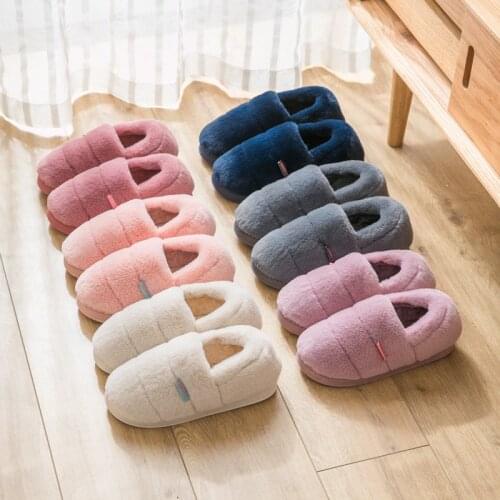 Women Winter Cotton Slippers Female And Male Couple Home Thick Soles Antiskid Slipper Men Indoor Soft Slipper Warm Shoes