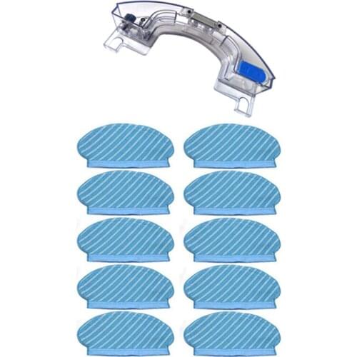 1X Water Tank For Ecovacs Deebot Ozmo 950 & 10Pcs Mop Cloth Pads Set For Ecovacs Deebot Ozmo 920 950