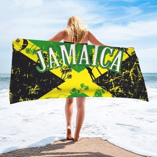 PHAYON 1Pcs Quicky-dry Microfiber Bath Towels Jamaican Flag 75*150cm Beach Towel Caribbean Large Sport Towel Camping Accessories