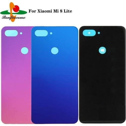 10Pcs\lot For Xiaomi Mi 8 Lite Glass Case Back Battery Cover Rear Door Housing Protective Cover Replacement For Xiaomi Mi8 Lite