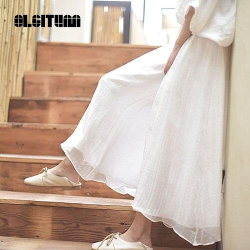 Retro Art Cotton And Linen Wide Leg Pants Loose Large Size Pants Wild Casual Pants Spring 2020 New Womens Long Section