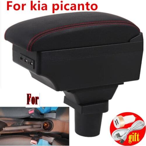 For kia picanto armrest box Center Storage box car accessories Interior with USB LED
