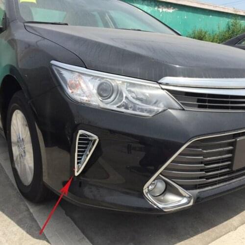 For Toyota Camry 2015 ABS Chromed Front Air Vent Outlet Trim Exterior Accessories 2pcs/set Not fit for American car model