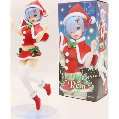 23cm Japanese Anime Re:Life In A Different World From Zero Rem Christmas Costume Ver PVC Action Figure Collection Model Toy Gift