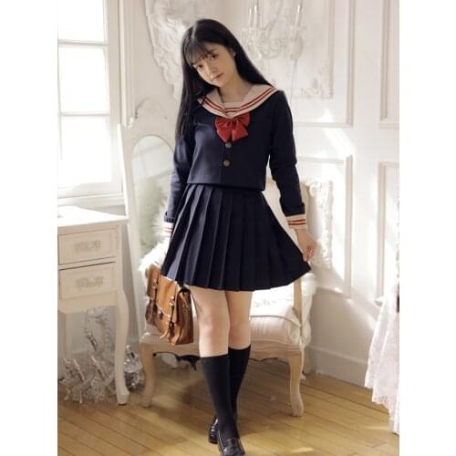 JK Uniform Skirt Orthodox Bad Girl Pleated Skirt Japanese Sailor Suit College Skirt Suit high school uniform school skirt