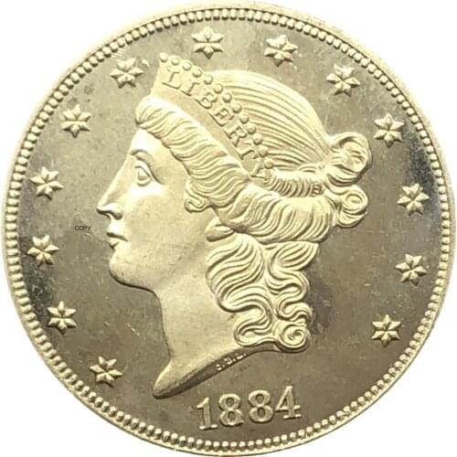 United States Liberty Head Double Eagle US 1884 1884 CC 1884 S Twenty Dollars Motto In God We Trust Gold Coins Brass Copy Coins