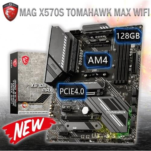 AM4 MSI MAG X570S TOMAHAWK MAX WIFI Motherboard AMD X570 DDR4 2.5G LAN Wi-Fi 6E M.2 Desktop AMD X570 Gaming Placa-mãe AM4 New